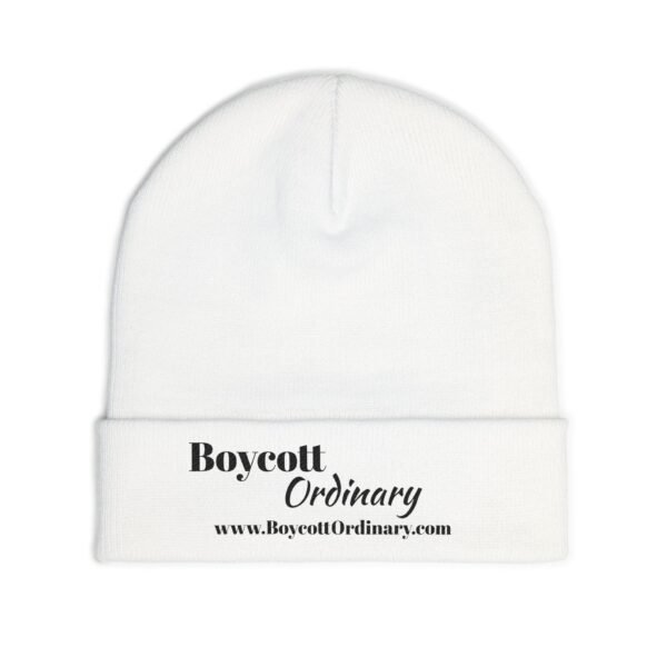 Beanie Hat - Boycott Ordinary Embroidered Knit Beanie - Image 23