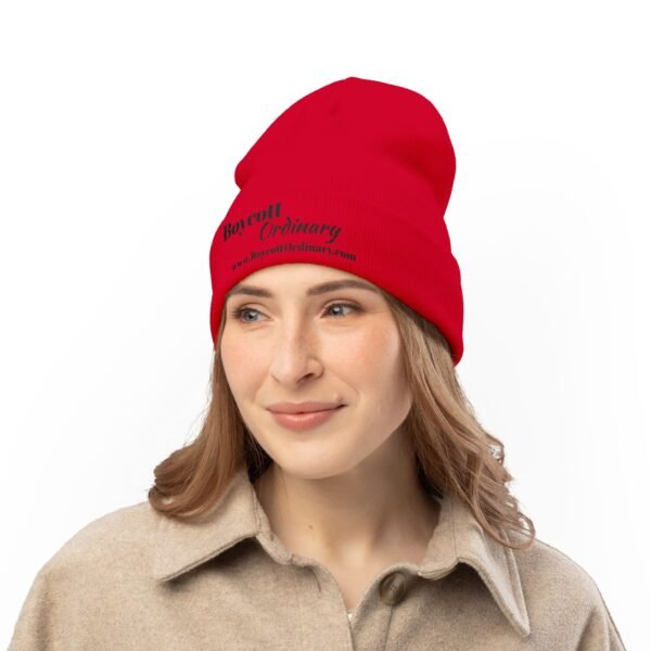 Beanie Hat - Boycott Ordinary Embroidered Knit Beanie - Image 32