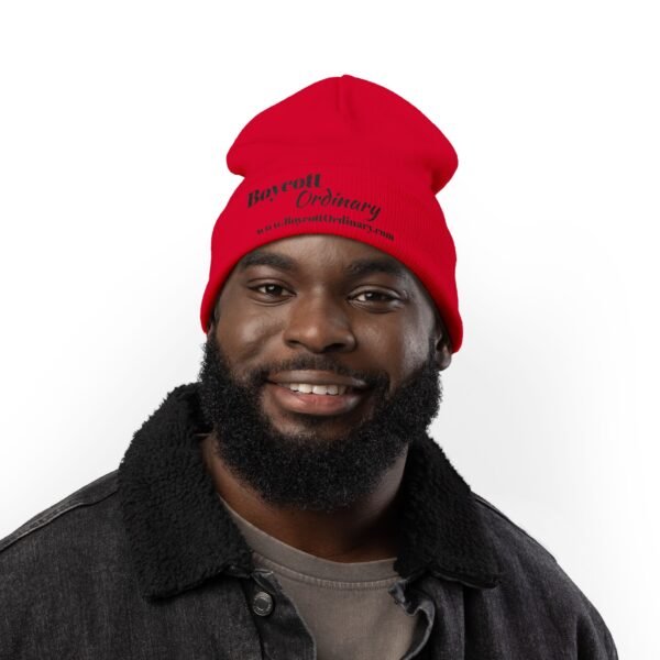 Beanie Hat - Boycott Ordinary Embroidered Knit Beanie - Image 34