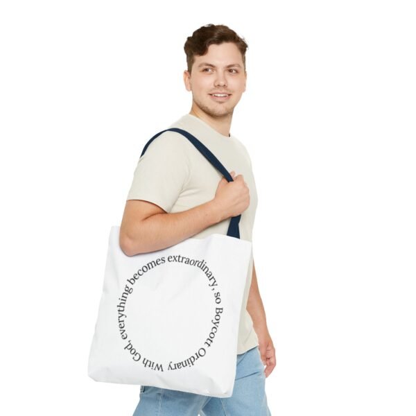 With God, everything becomes extraordinary, so Boycott Ordinary Tote Bag (AOP) - Image 41