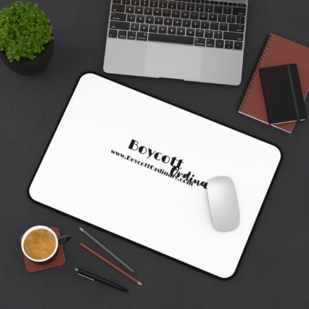 Boycott Ordinary Desk Mat | Minimal Black White Logo Mousepad
