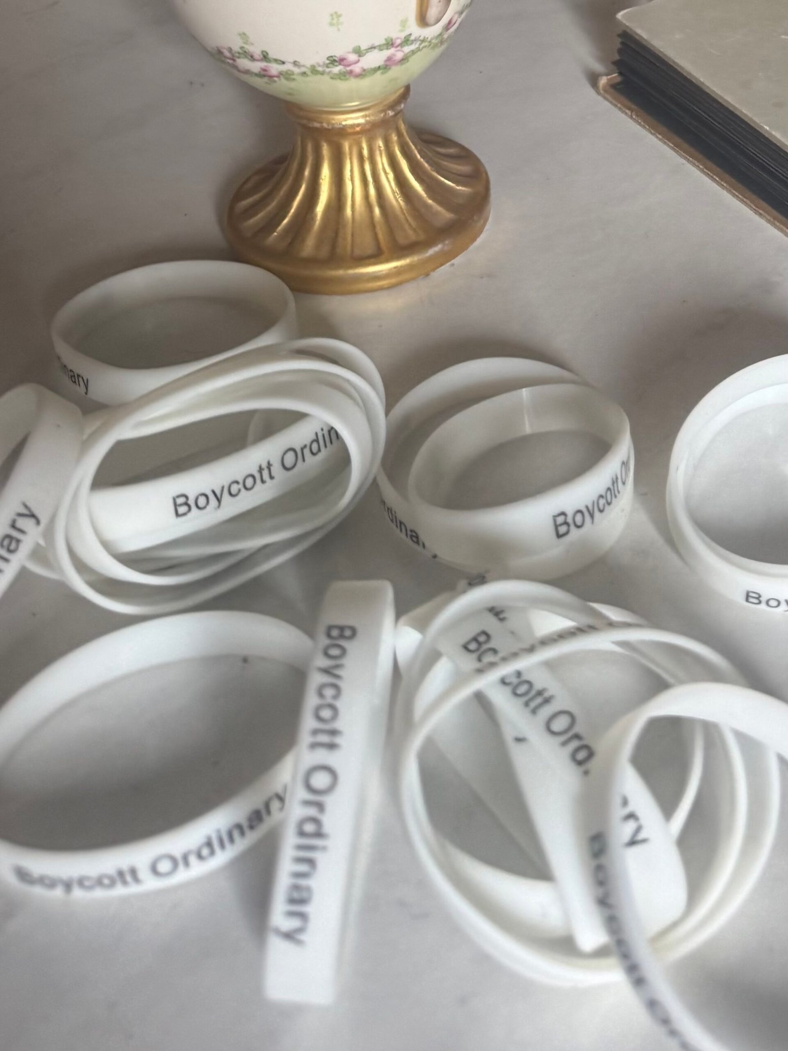 Boycott Ordinary Glow In The Dark Rubber Wristband - Image 2