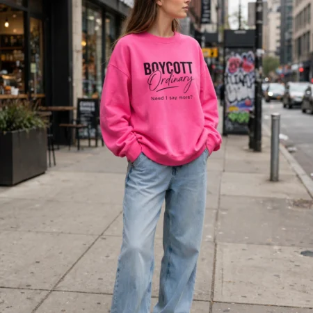 Boycott Ordinary Crewneck Sweatshirt — Minimal Statement Pullover