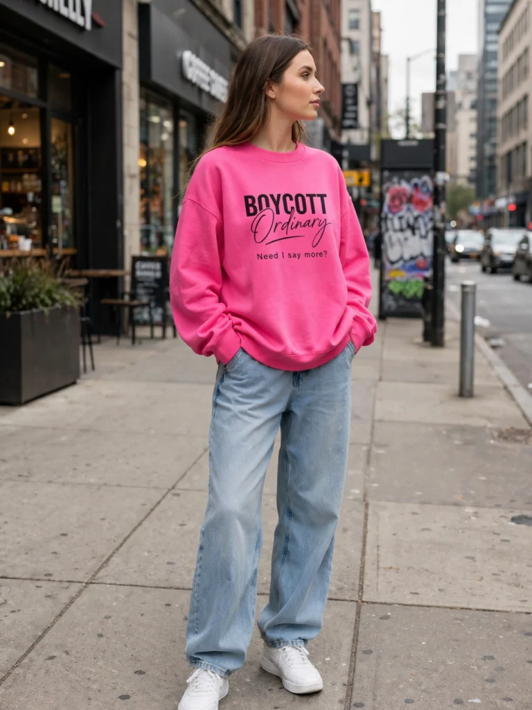 Boycott Ordinary Crewneck Sweatshirt — Minimal Statement Pullover