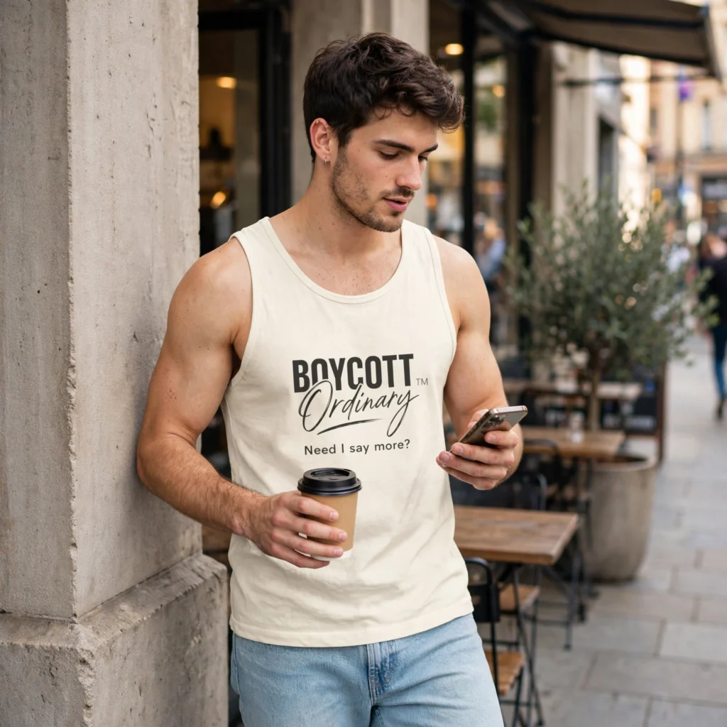 Boycott Ordinary Tank Top — “Need I Say More?” Minimal Statement Tank